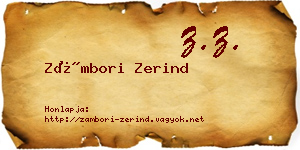 Zámbori Zerind névjegykártya